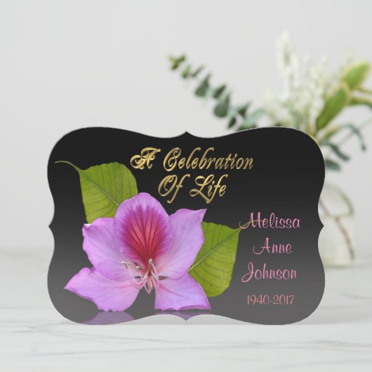 Feier des Lebens Einladung Orchid (Stehend Vorderseite)