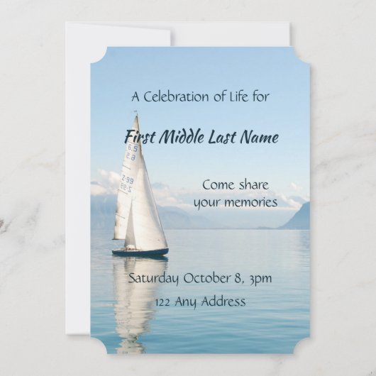 Feier des Lebens Einladung Sailor Segelboot Segeln (Rückseite)