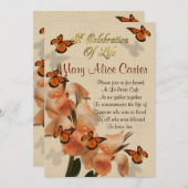 Feier des Lebens Einladung Schmetterlinge (Vorne/Hinten)