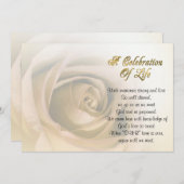 Feier des Lebens Einladung sepia Rose (Vorne/Hinten)