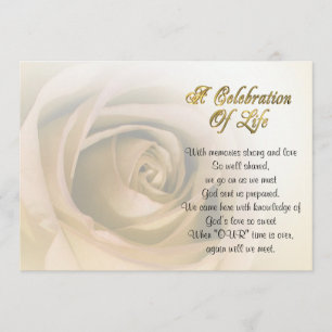 Feier des Lebens Einladung sepia Rose