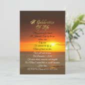 Feier des Lebens Einladung Sonnenuntergang (Stehend Vorderseite)