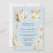 Feier des Lebens - Einladung von Blue & Gold Daisy (Vorderseite)