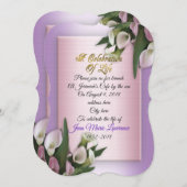 Feier des Lebens Einladung von Lilien (Vorne/Hinten)