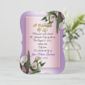 Feier des Lebens Einladung von Lilien (Stehend Vorderseite)