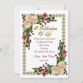 Feier des Lebens Einladung zum Blumenrahmen