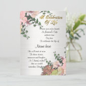 Feier des Lebens Einladung zur Blumenfarbe (Stehend Vorderseite)