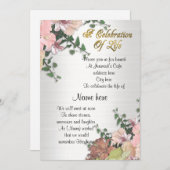 Feier des Lebens Einladung zur Blumenfarbe (Vorne/Hinten)