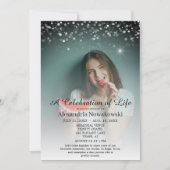 Feier des Lebens Elegant und geschmackvoll beerdig Einladung (Vorderseite)