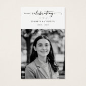 Feier des Lebens Elegante Beerdigungskarte (Vorderseite)