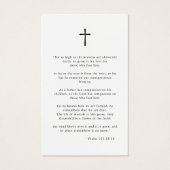 Feier des Lebens Elegante Beerdigungskarte (Rückseite)