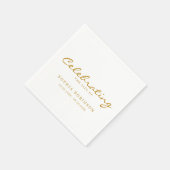 Feier des Lebens Elegante Gold-Script-Beerdigung Serviette (Ecke)