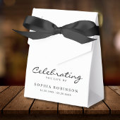 Feier des Lebens Elegante Script Beerdigung Geschenkschachtel