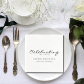 Feier des Lebens Elegante Script Beerdigung Serviette