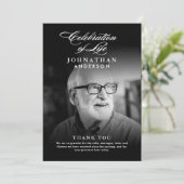 Feier des Lebens Elegante Script Foto Beerdigung Programm (Stehend Vorderseite)