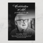 Feier des Lebens Elegante Script Foto Beerdigung Programm (Vorderseite)