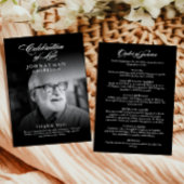 Feier des Lebens Elegante Script Foto Beerdigung Programm