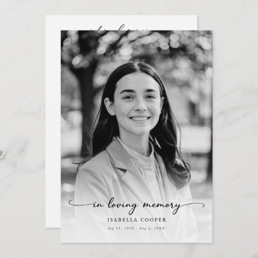 Feier des Lebens Elegantes Foto Beerdigung Programm (Vorne/Hinten)