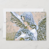 Feier des Lebens - Engel mit Blume Einladung (Vorderseite)