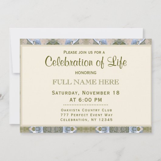 Feier des Lebens - Engel mit Blume Einladung (Rückseite)