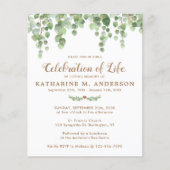Feier des Lebens Eukalyptus Grüne Einladung (Vorderseite)