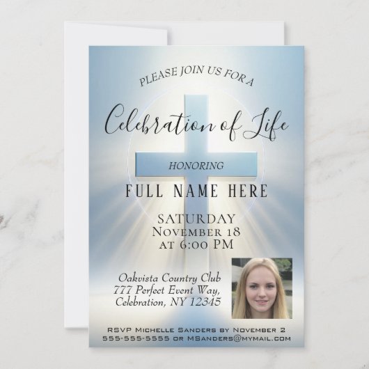 Feier des Lebens - Foto Einladung (Vorderseite)