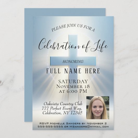 Feier des Lebens - Foto Einladung (Vorne/Hinten)