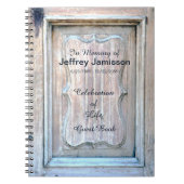 Feier des Lebens Gästebuch, alte Holztüre Notizblock (Vorderseite)