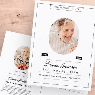 Feier-des-Lebens-Gedenken-modern-einfach-Photo Postkarte