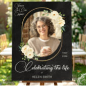 Feier des Lebens, Gedenkfeier Elegante Blumen-Foto Poster