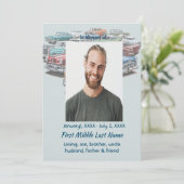 Feier des Lebens Gedenkklassiker Oldtimer  Einladung (Stehend Vorderseite)