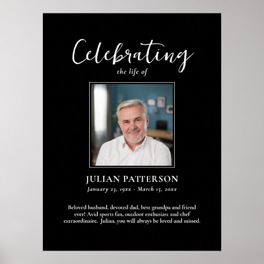 Feier des Lebens Grosses Foto Begrüßung Poster (Vorne)