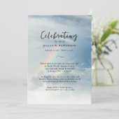 Feier des Lebens, Himmelswolken-Rainbow-Beerdigung Einladung (Stehend Vorderseite)