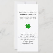 Feier des Lebens Irish Sessing Sympathy Card (Rückseite)