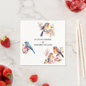 Feier des Lebens Kleine Vögel Floral Serviette (Beispiel)