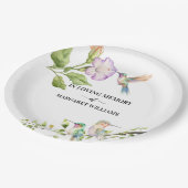 Feier des Lebens Kolibris Floral  Pappteller (Schrägansicht)