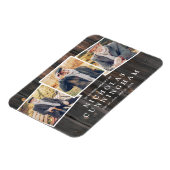 Feier des Lebens Land Rustikales dunkles Holz Foto Magnet (Linke Seite)