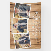 Feier des Lebens Land Rustikales Holz Foto Banner (Vertikal)