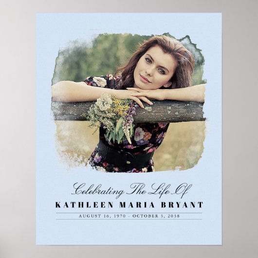 Feier des Lebens mit Foto Beerdigung Zeremonie Po Poster (Vorne)