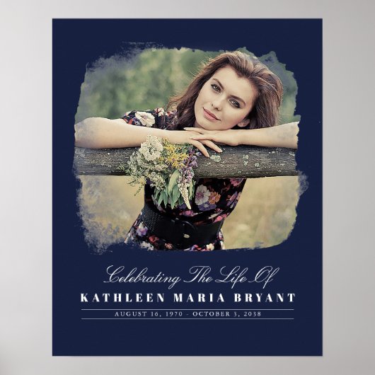 Feier des Lebens mit Foto Beerdigung Zeremonie Po Poster (Vorne)