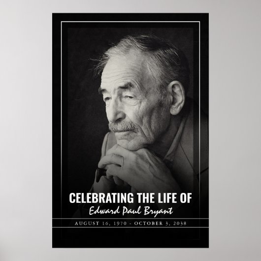 Feier des Lebens mit Foto Beerdigung Zeremonie Poster (Vorne)