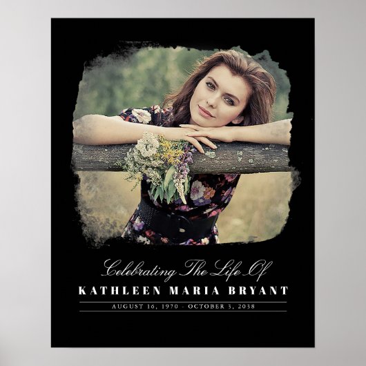 Feier des Lebens mit Foto Beerdigung Zeremonie Poster (Vorne)