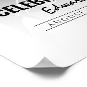 Feier des Lebens mit Foto Beerdigung Zeremonie Poster (Ecke)