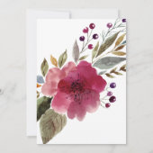 Feier des Lebens mit Foto Burgund Blume Einladung (Rückseite)