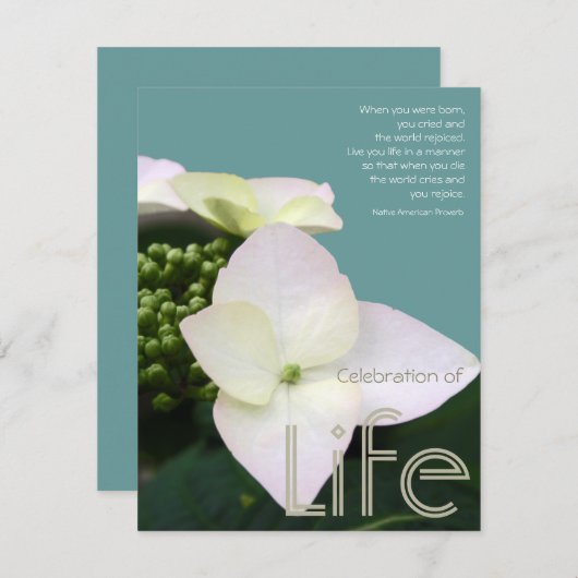 Feier des Lebens mit inspirierendem Zitat 1 Einladung (Vorne/Hinten)