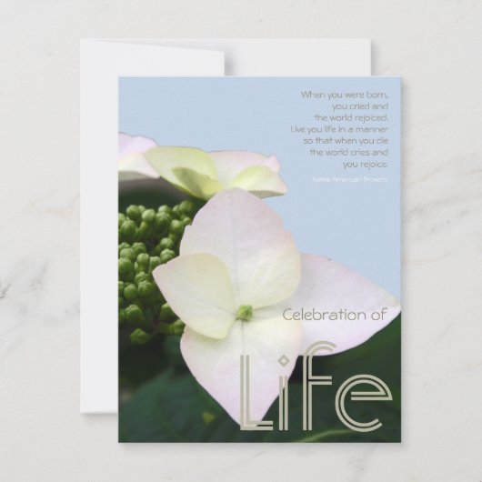 Feier des Lebens mit inspirierendem Zitat 8 Einladung (Vorderseite)