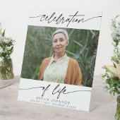 Feier des Lebens Moderne Drehbuch Foto Beerdigung Sockelschild