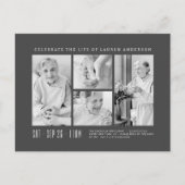 Feier des Lebens Moderne einfache 4-FotoCollage Postkarte (Vorderseite)