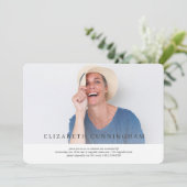 Feier des Lebens Moderne einfache Elegante Einladung (Stehend Vorderseite)