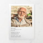 Feier des Lebens Moderne Elegant 11-Foto Dreifach-gefaltete Programmkarte (Cover)